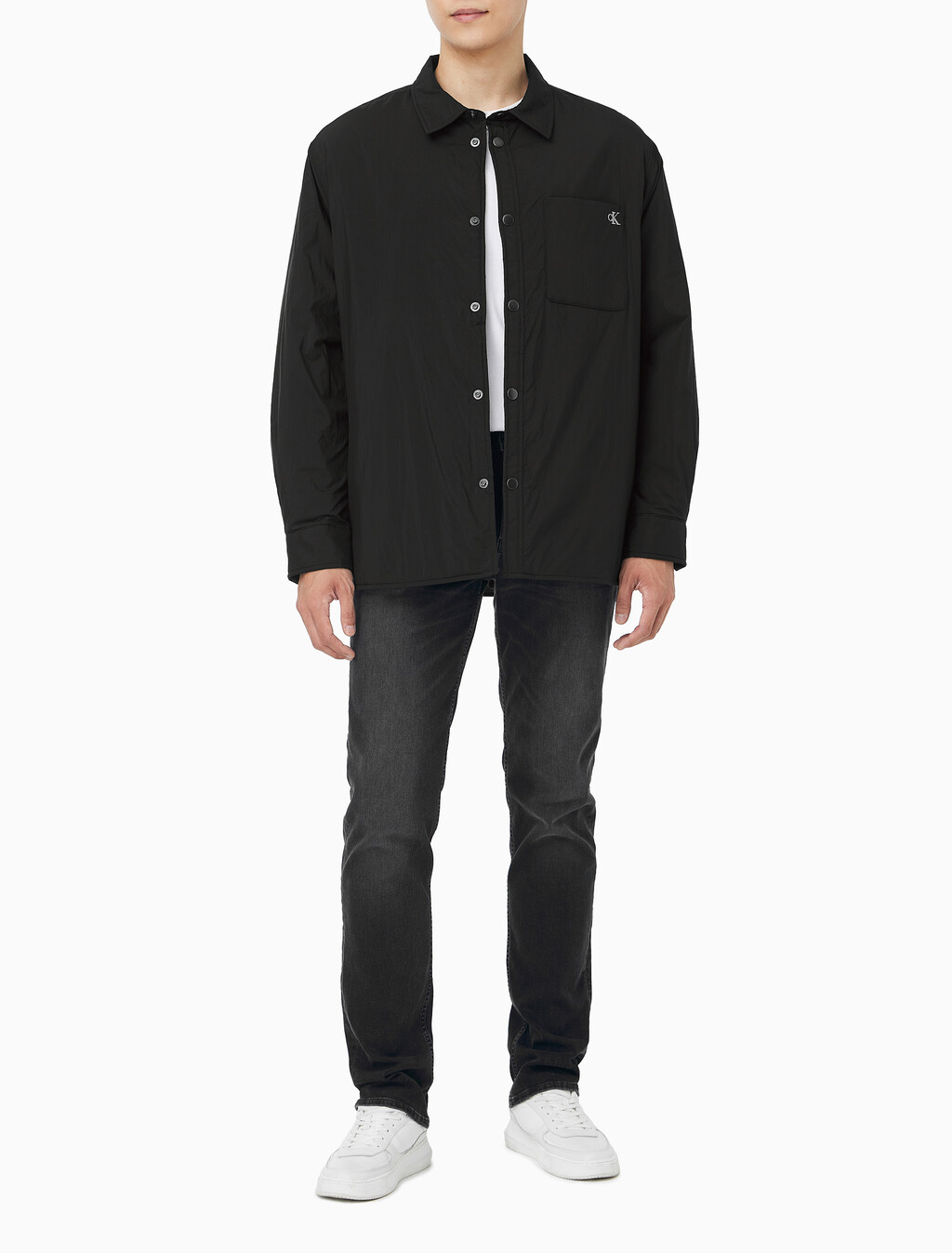 Buy 남성 패디드 셔츠 자켓 in color BLACK