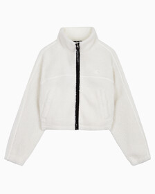 Buy 여성 크롭 쉐르파 자켓 in color WHITE