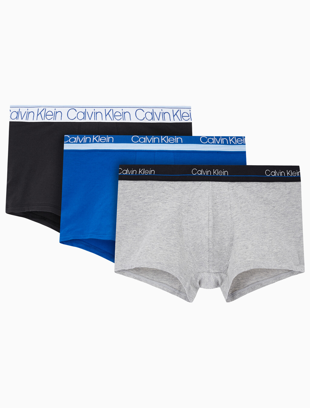 Buy 남성 코튼 스트레치 LTE 3PK 드로즈 in color BLACK/PROVIDENCE BLUE/GREY HEATHER