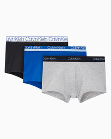 Buy 남성 코튼 스트레치 LTE 3PK 트렁크 in color BLACK/PROVIDENCE BLUE/GREY HEATHER