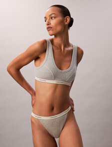 Buy 여성 헤리티지 코튼 AF 트라이앵글 브라렛 (H&E) in color GREY HEATHER