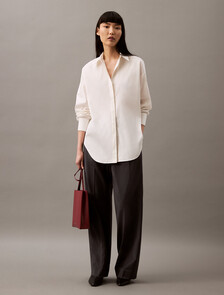 Buy 여성 롱슬리브 나일론 포플린 릴렉스 버튼다운 셔츠 in color BRILLIANT WHITE