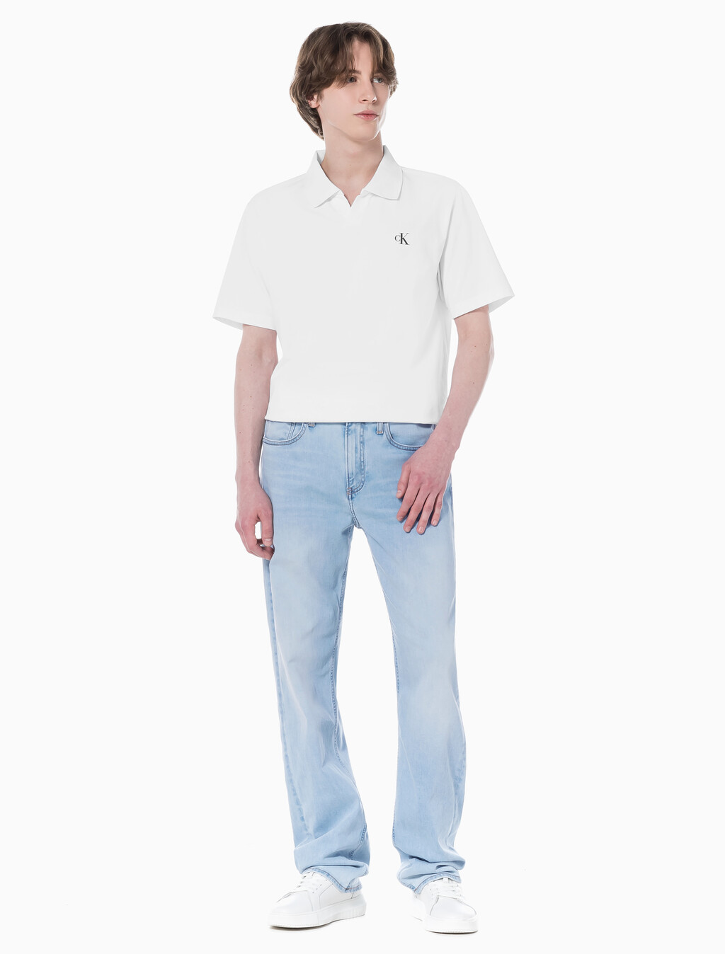 Buy 남성 90's 스트레이트핏 라이트블루 에코 쿨 데님 in color CHALKY BLUE
