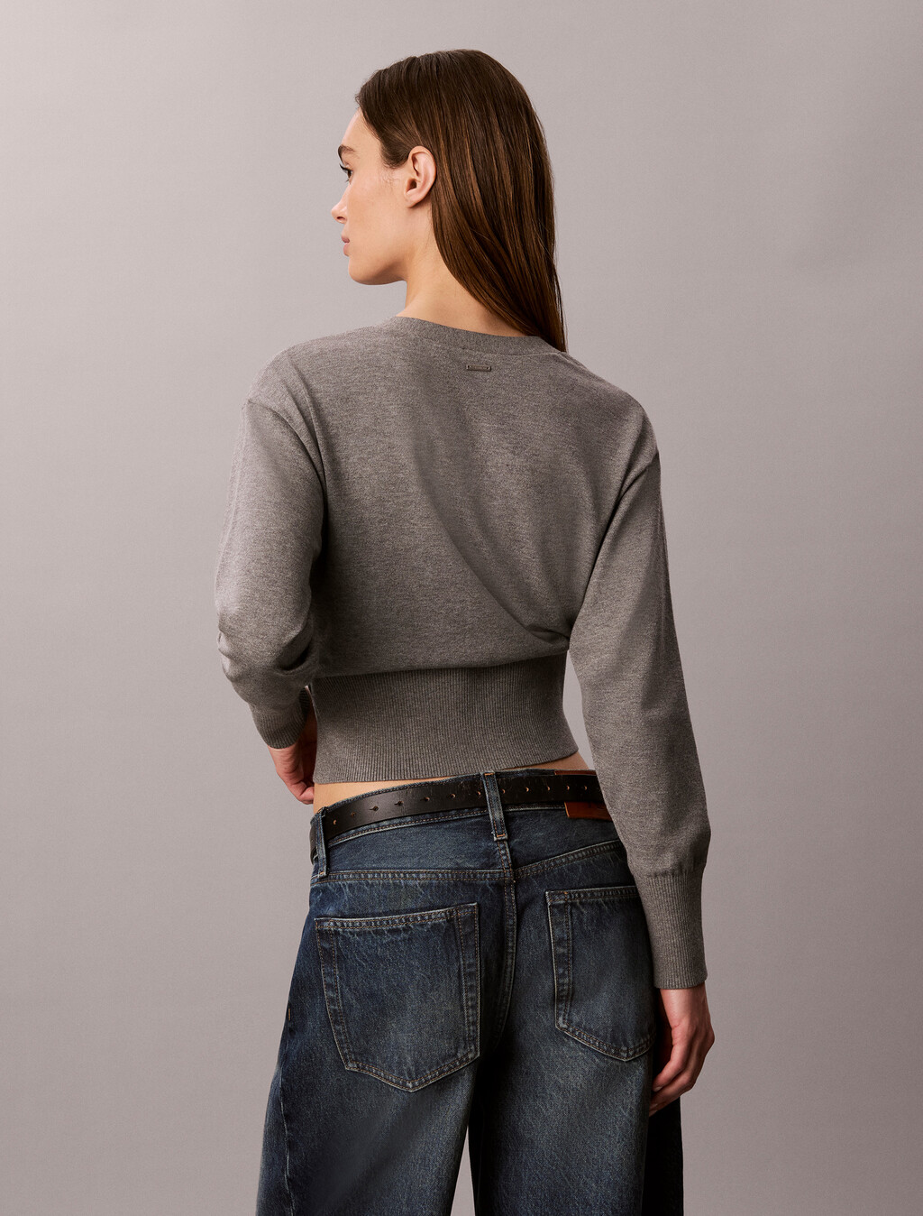 Buy 여성 테크 니트 가디건 in color MEDIUM GREY HEATHER