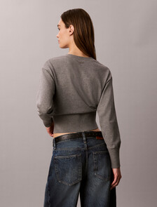 Buy 여성 테크 니트 가디건 in color MEDIUM GREY HEATHER