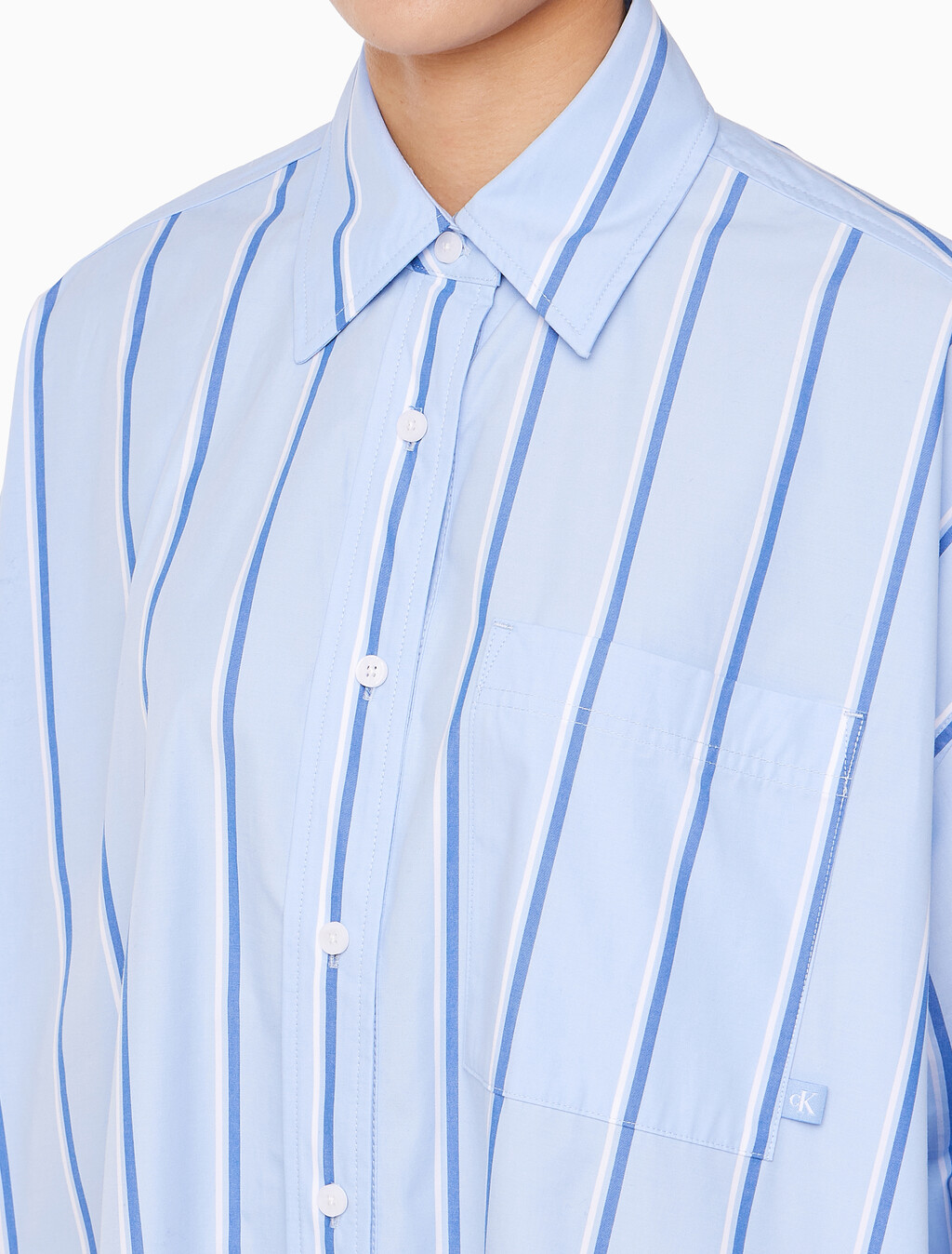 Buy 여성 스트라이프 셔츠 드레스 in color CHAMBRAY BLUE