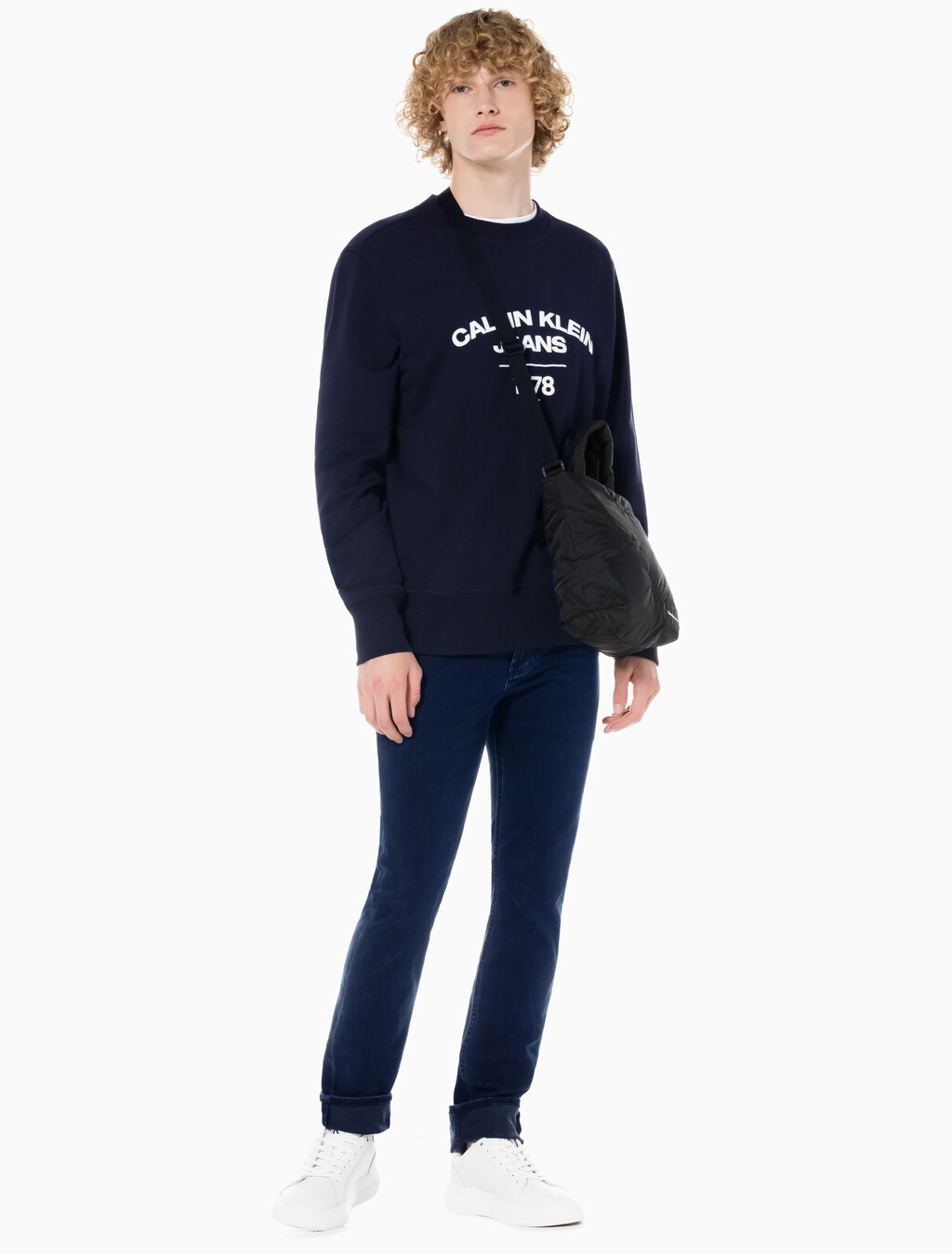 Buy 남성 슬림핏 블루블랙 데님 in color BLUE BLACK HANGER LOOP
