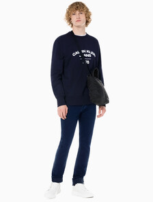 Buy 남성 슬림핏 블루블랙 데님 in color BLUE BLACK HANGER LOOP