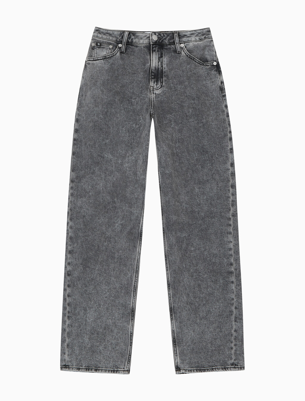 Buy 여성 90's 스트레이트핏 그레이 데님 in color GREY STEPPED RELEASE HEM