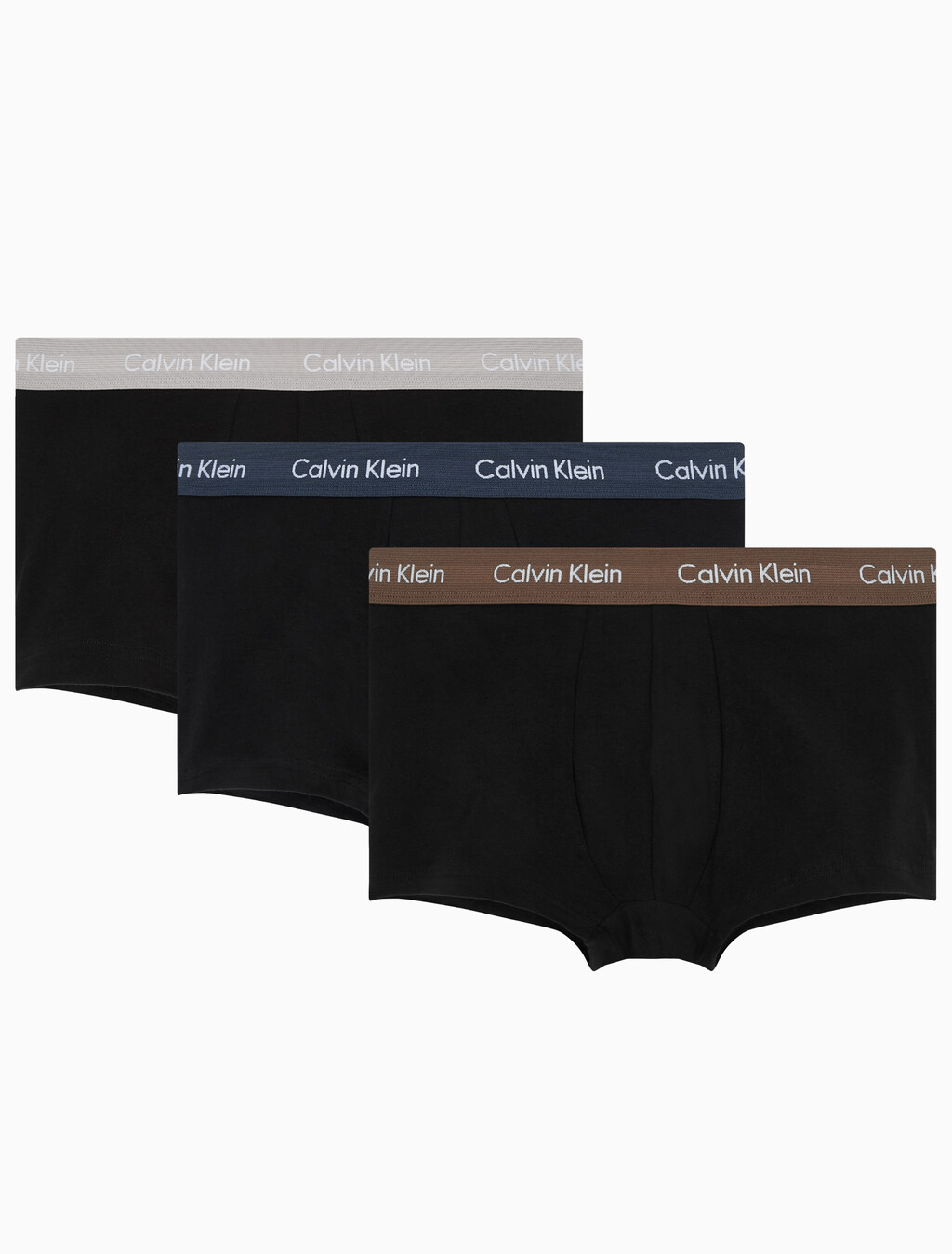 Buy 남성 EU 코튼 스트레치 3PK 로우 라이즈 드로즈 3PK in color BLACK