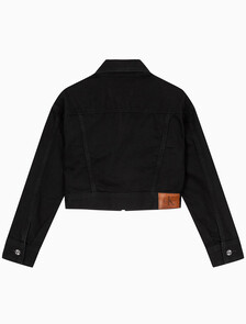 Buy 여성 크롭 블랙 데님 자켓 in color Black