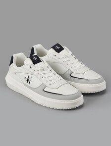 Buy 남성 말모메타 청키 컵솔 레더 in color Bright White/Navy/Grey