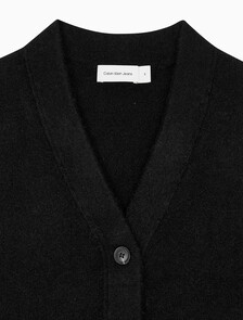 Buy 여성 플러피 얀 스웨터 가디건 in color CK BLACK