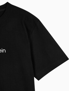 Buy 여성 릴렉스드 스탠다드로고 크루넥 반팔 티셔츠 in color BLACK