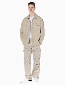Buy 남성 릴렉스핏 매트 오버 셔츠 in color BEIGE