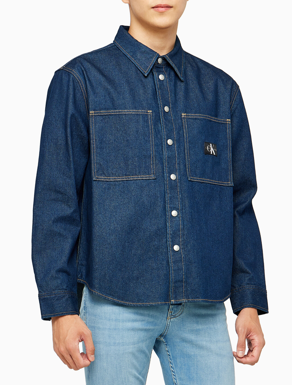 Buy 남성 릴렉스핏 린스 블루 데님셔츠 in color RINSE BLUE