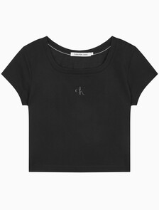 Buy 여성 쿨링 로고 베이비 티셔츠 in color CK BLACK