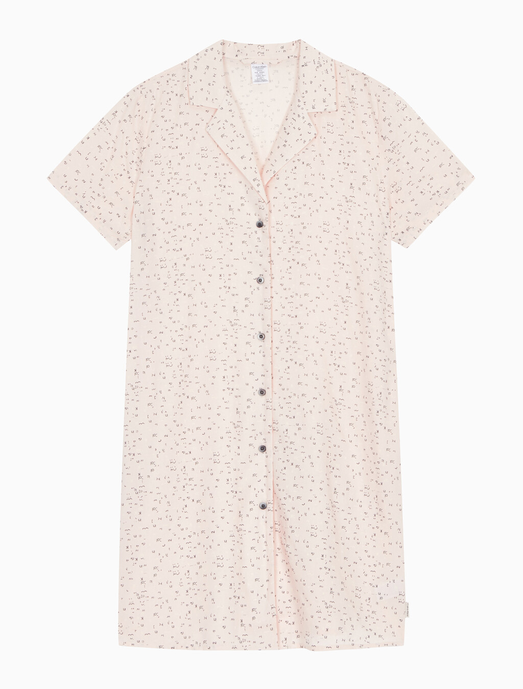 Buy 여성 우븐 비스코스 숏 슬리브 나이트셔츠 in color LIGHT PINK