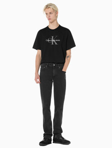Buy 남성 바디핏 블랙 이탈리안 데님 in color WASHED BLACK LOGO LACE