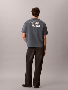 Buy 헤비 오픈엔드 저지 그래픽 티 in color Dark Blue