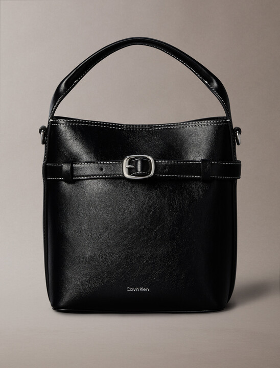 여성 버클 미니 버킷 크로스바디 백