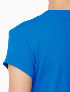 Buy 여성 모노그램 베이비 반팔 티셔츠 in color FRENCH BLUE