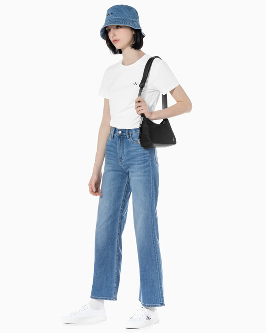 여성 CKJ 스컬티드 믹스 라운드 숄더백