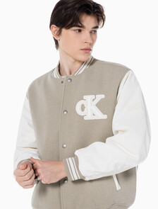 Buy 남성 바시티 봄버 자켓 in color BEIGE