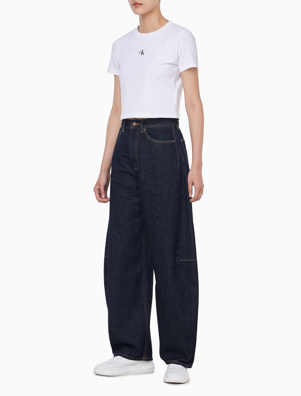 Buy 여성 홀스슈핏 린스 워시 데님 in color TENCEL RINSE BLUE