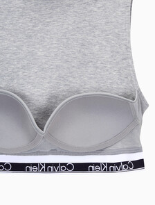 Buy 여성 아이콘 코튼 모달 AF 모크넥 브라렛 in color GREY HEATHER