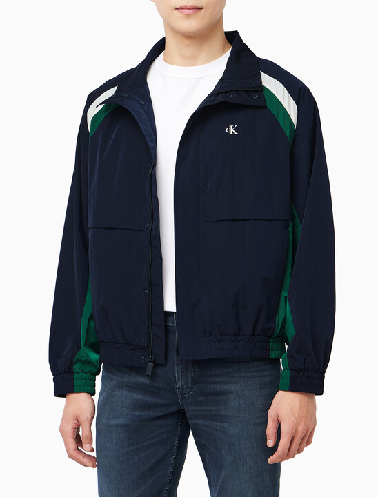 남성 나일론 컬러블록 트랙자켓