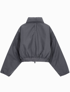 Buy 여성 크롭 패디드 재킷 in color BLK AOP/BITTER
