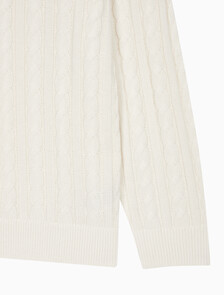 Buy 남성 케이블 크루넥 스웨터 in color WHITE