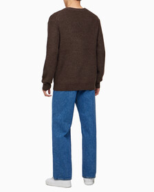 Buy 남성 긴팔 울 블렌드 로고 스웨터 in color DARK GREY