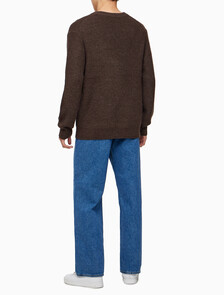 Buy 남성 긴팔 울 블렌드 로고 스웨터 in color DARK GREY