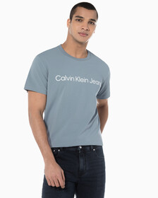 Buy 남성 레귤러핏 인스티튜셔널 로고 스트레치 반팔 티셔츠 in color OVERCAST GREY
