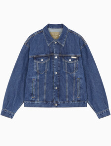 Buy 남성 90's 다크블루 데님 트러커 자켓 in color DARK BLUE