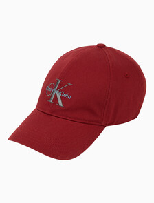 Buy 남녀공용 CKJ 모노그램 엠브로이더리 볼캡 in color Burgandy
