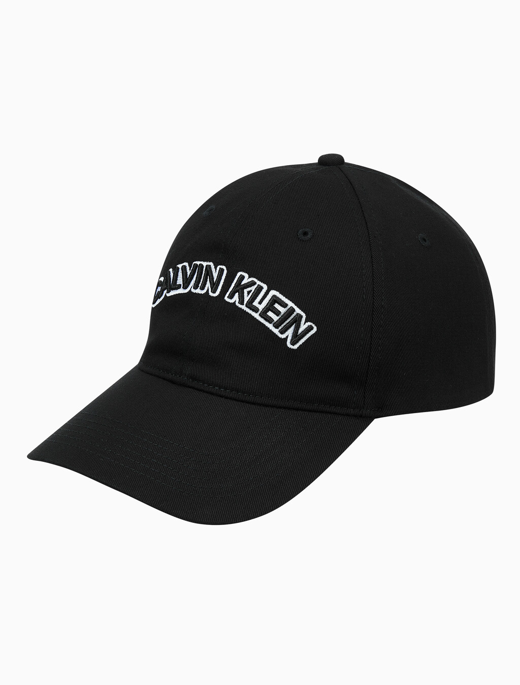 Buy 남녀공용 CKJ 뉴 타이틀케이스 로고 볼캡 in color BLACK