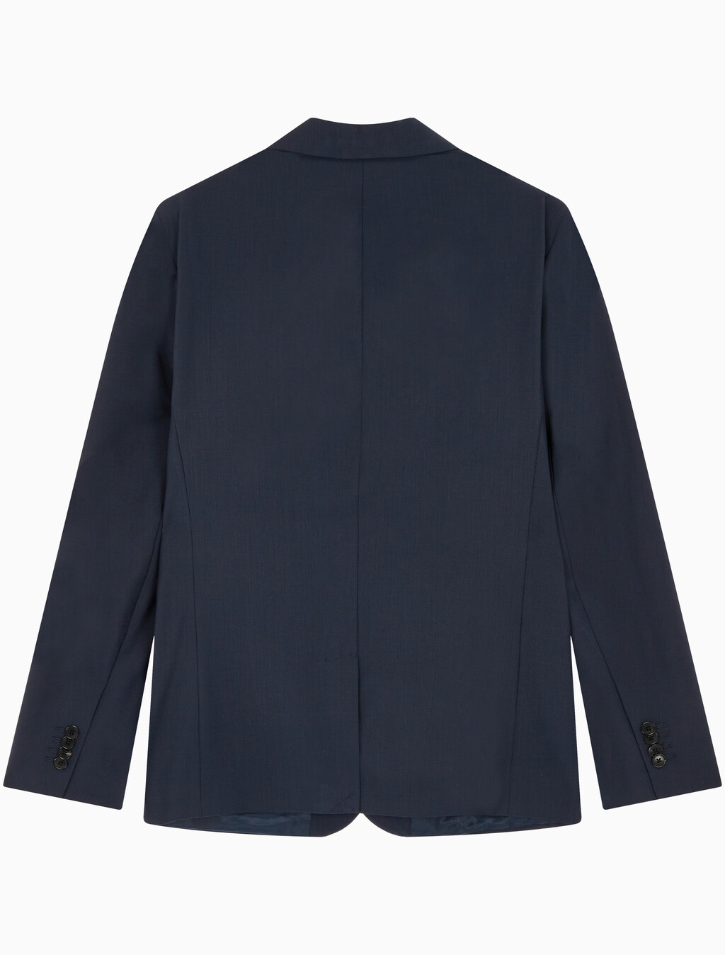 Buy 유니섹스 롱슬리브 울 블렌드 슬림 블레이저 in color DARK SAPPHIRE