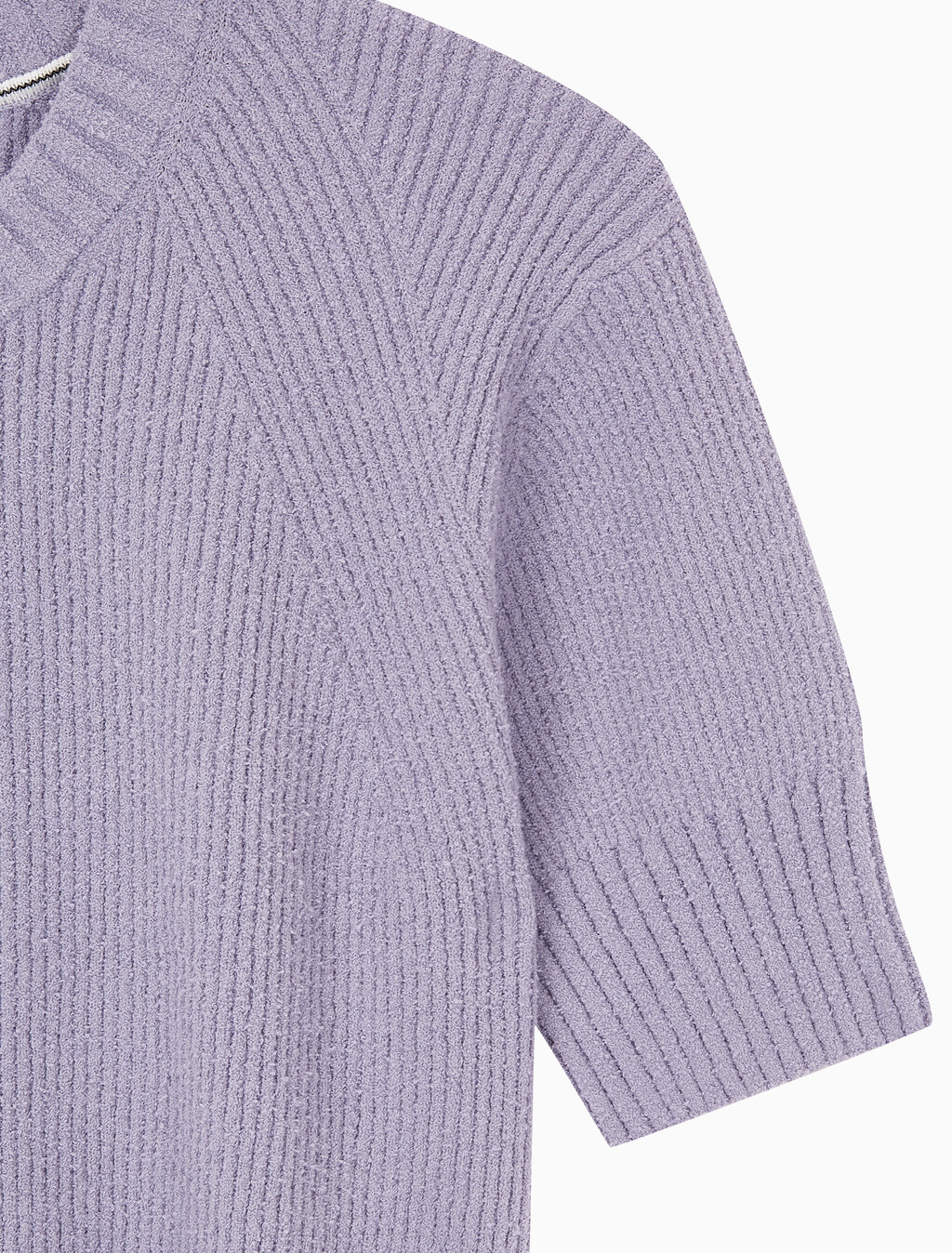 Buy 여성 벌룬 반팔 니트 탑 in color LAVENDER