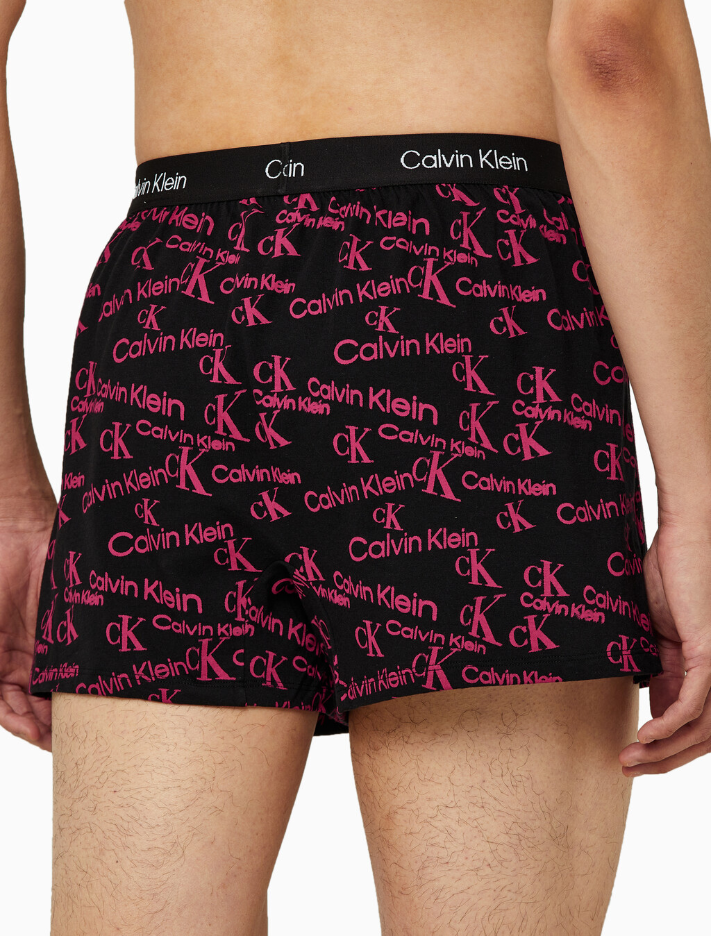 Buy 남성 CK 1996 코튼 싱글 박서 슬림 니트 in color NAVY/PINK PRINT