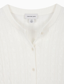 Buy 여성 울 케이블 크루넥 가디건 in color ANCIENT WHITE