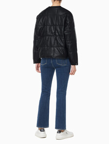 Buy 여성 폭스 레더 퀼팅 자켓 in color BLACK