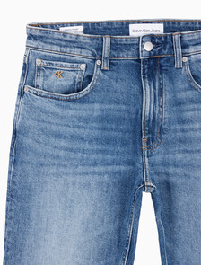 Buy 남성 어센틱 스트레이트핏 미드블루 이탈리안 데님 in color MID BLUE BACK EMBRO