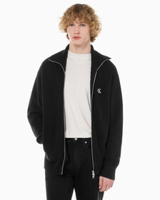 Buy 남성 립 집업 가디건 in color CK BLACK