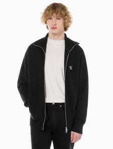 Buy 남성 립 집업 가디건 in color CK BLACK