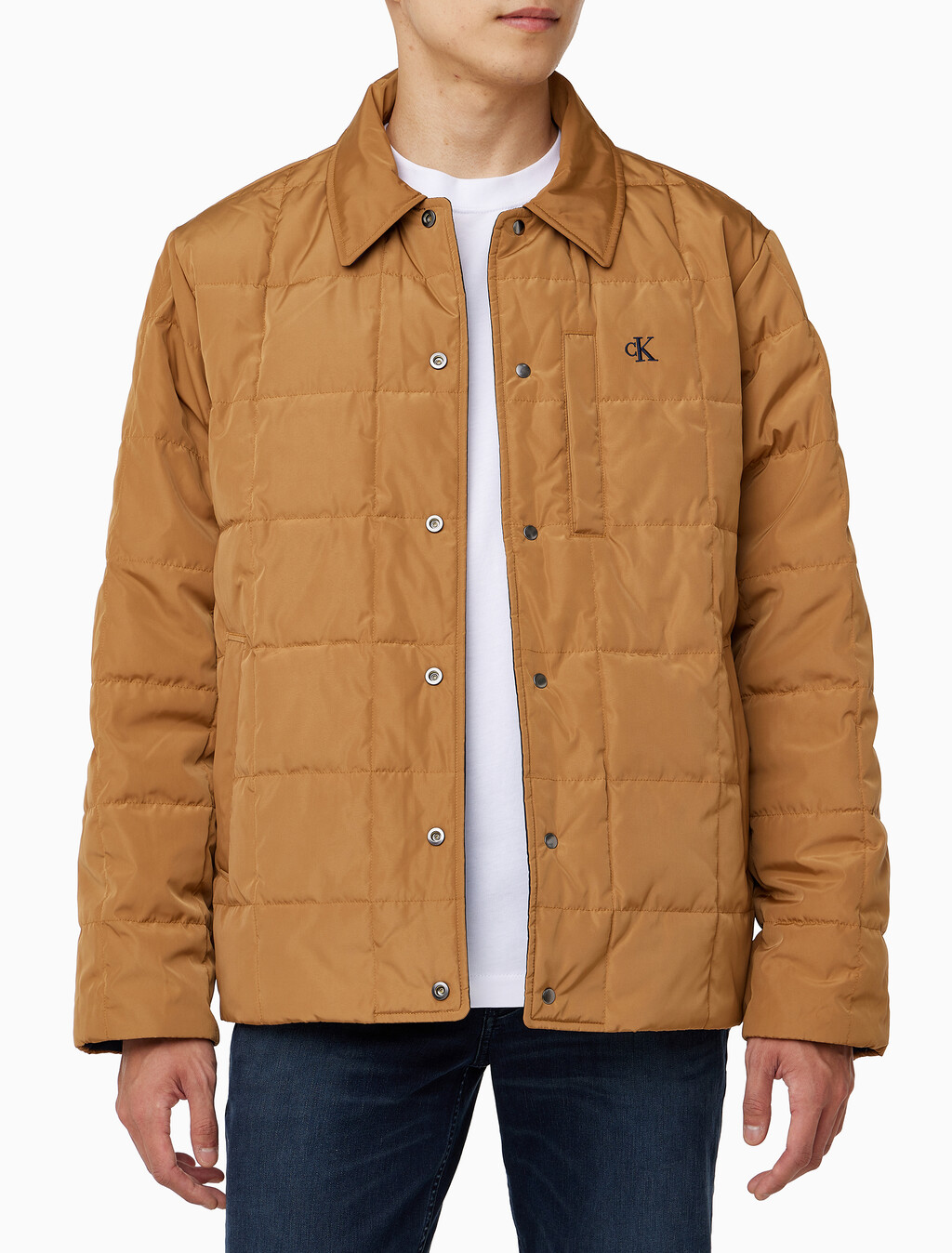 Buy 남성 리버서블 패디드 셔츠 자켓 in color NAVY/BROWN