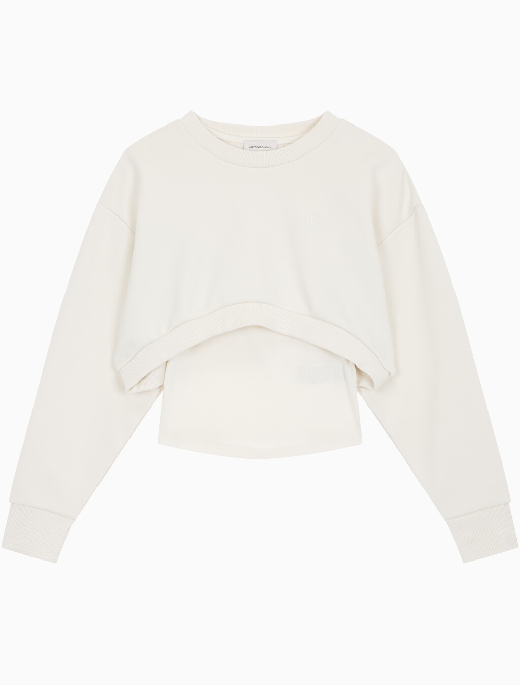 Buy 여성 2 IN 1 크루 풀오버 in color WHITE