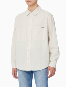 Buy 남성 릴렉스핏 샴브레이 코튼 셔츠 in color LIGHT BEIGE